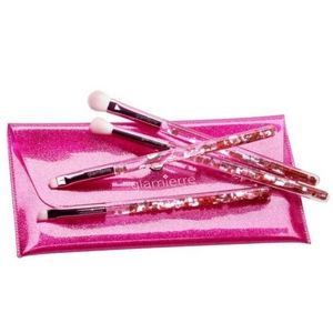 Glamierre 4 PC Pink Hearts Makeup Brush Set